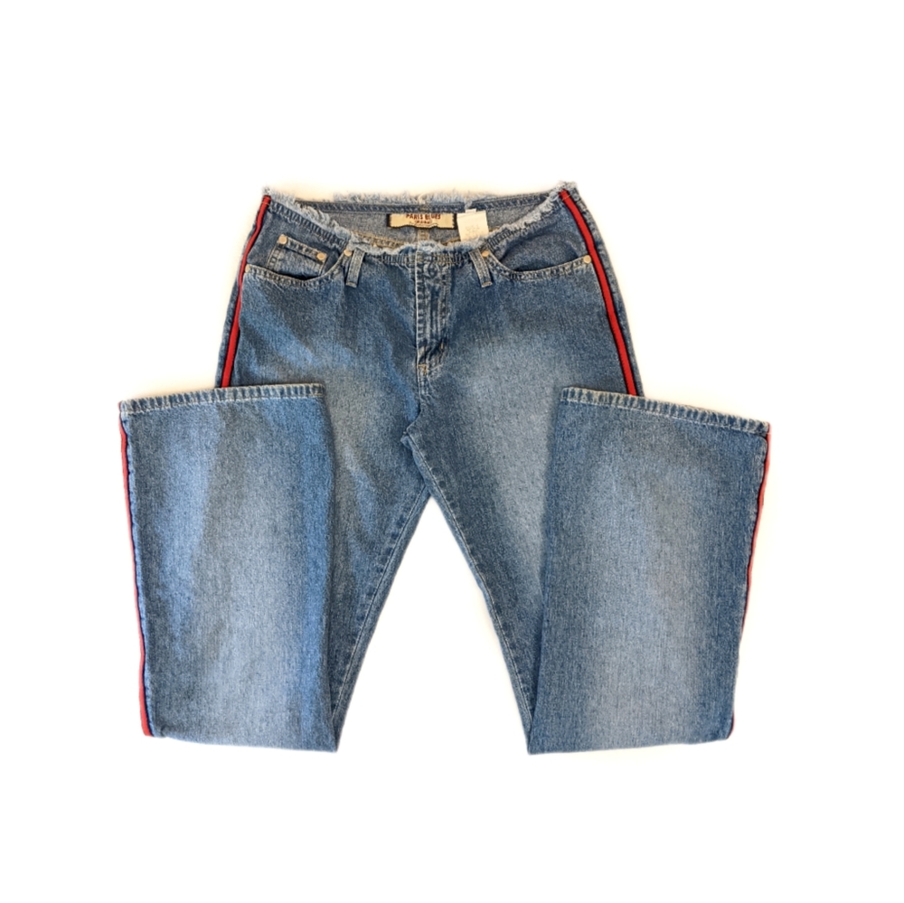 Early 2000s Grunge Barbie Low Rise Bootcut Embroidered Jeans